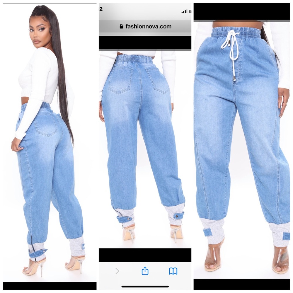 Fashionnova Denim Joggers Size 3